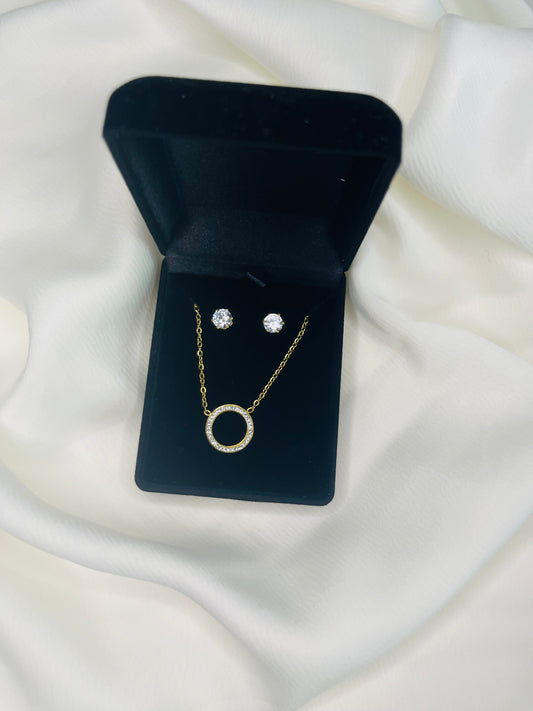 Conjunto boucles d'oreilles et collier Rosalie
